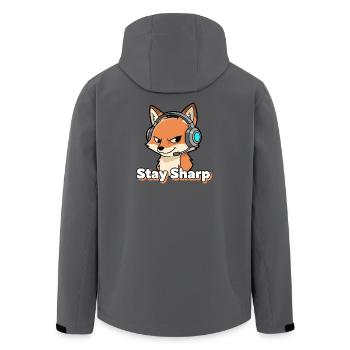 StaySharp Fuchs Headset - Recycelte Männer Softshell-Jacke von Stanley/Stella - Anthrazit - Hinten - AI Model Male 185 light (185cm)