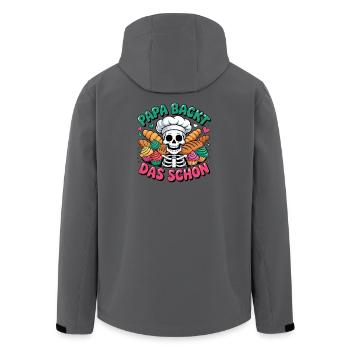 Papa prépare les magnifiques cupcakes squelettes - Veste softshell homme en polyester recyclé Stanley/Stella - charbon - Dos - AI Model Male 185 light (185cm)