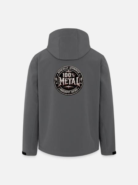 100% Metal Hero Patch - Men’s Recycled Softshell Jacket by Stanley/Stella - anthracite