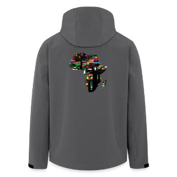 Afrika Affenbrotbaum und Flaggen - Recycelte Männer Softshell-Jacke von Stanley/Stella - Anthrazit - Hinten - AI Model Male 185 light (185cm)