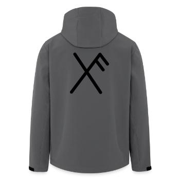 Veel geluk Viking rune GOOD LUCK - Men’s Recycled Softshell Jacket by Stanley/Stella - anthracite - Back - AI Model Male 185 light (185cm)