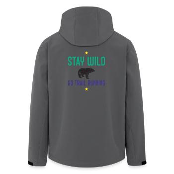 Stay Wild – Go Trail Running - Men’s Recycled Softshell Jacket by Stanley/Stella - anthracite - Back - AI Model Male 185 light (185cm)