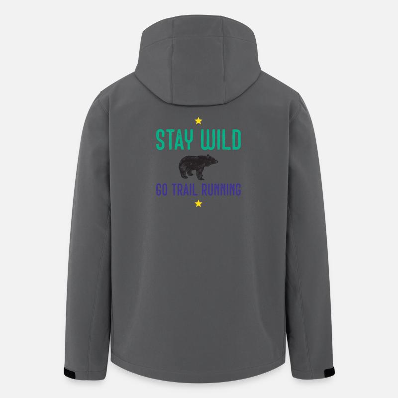 Bleib wild – Geh Trailrunning - Recycelte Männer Softshell-Jacke von Stanley/Stella - Anthrazit