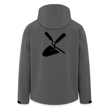 Clou et truelle à joint, outils de maçon - Veste softshell homme en polyester recyclé Stanley/Stella - charbon - Dos - AI Model Male 185 light (185cm)