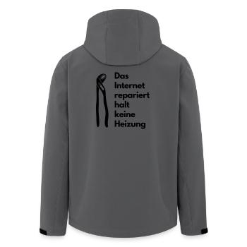 The Internet Repairs Just No Heating Shirt - Men’s Recycled Softshell Jacket by Stanley/Stella - anthracite - Back - AI Model Male 185 light (185cm)