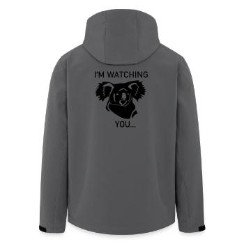 Koala is watching you - Men’s Recycled Softshell Jacket by Stanley/Stella - anthracite - Back - AI Model Male 185 light (185cm)