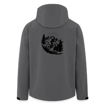 MTB Mountainbike - Recycelte Männer Softshell-Jacke von Stanley/Stella - Anthrazit - Hinten - AI Model Male 185 light (185cm)