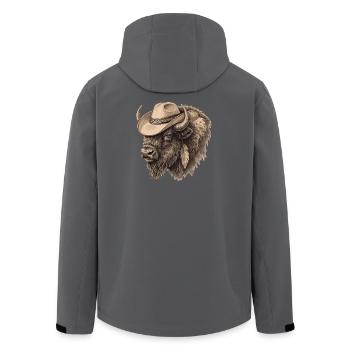 Cowboy Buffalo Bison - Men’s Recycled Softshell Jacket by Stanley/Stella - anthracite - Back - AI Model Male 185 light (185cm)