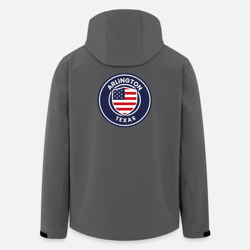 Emblème d’Arlington, Texas, avec drapeau - Veste softshell homme en polyester recyclé Stanley/Stella - charbon