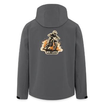 Motocross MX Life Shirt – Offroad Dirtbike - Recycelte Männer Softshell-Jacke von Stanley/Stella - Anthrazit - Hinten - AI Model Male 185 light (185cm)