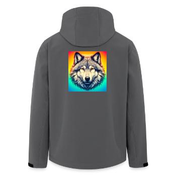 Wolf - Men’s Recycled Softshell Jacket by Stanley/Stella - anthracite - Back - AI Model Male 185 light (185cm)