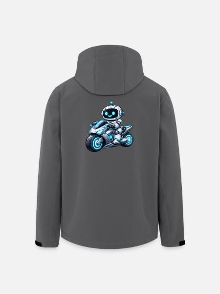 Robot on motorcycle - Men’s Recycled Softshell Jacket by Stanley/Stella - anthracite