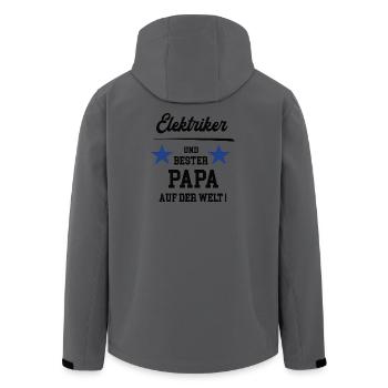 Elektriker Bester Papa Vatertag Geburtstag - Recycelte Männer Softshell-Jacke von Stanley/Stella - Anthrazit - Hinten - AI Model Male 185 light (185cm)