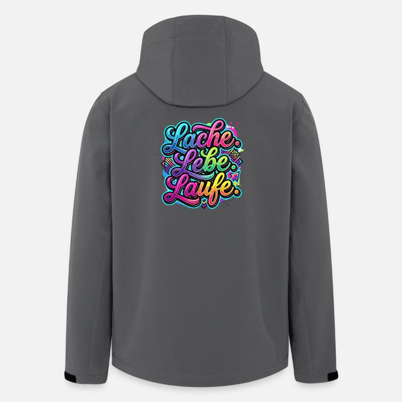 Lache Lebe Laufe Graffiti - Recycelte Männer Softshell-Jacke von Stanley/Stella - Anthrazit