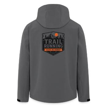 Trailrunning: Escape the Ordinary Patch - Recycelte Männer Softshell-Jacke von Stanley/Stella - Anthrazit - Hinten - AI Model Male 185 light (185cm)