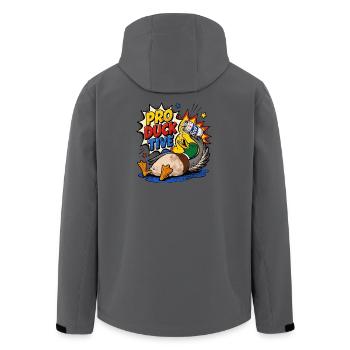 Canards, Bière Buvant, Amoureux de la Bière, Pro-canard-Atives - Veste softshell homme en polyester recyclé Stanley/Stella - charbon - Dos - AI Model Male 185 light (185cm)