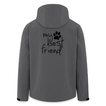 Slagon mon meilleur ami, j'aime mon chien ou mon chat - Veste softshell homme en polyester recyclé Stanley/Stella - charbon - Dos - AI Model Male 185 light (185cm)