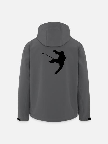 ice hockey shadow image logo - Men’s Recycled Softshell Jacket by Stanley/Stella - anthracite