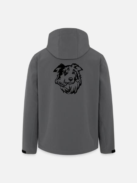 Border Collie Head - Men’s Recycled Softshell Jacket by Stanley/Stella - anthracite