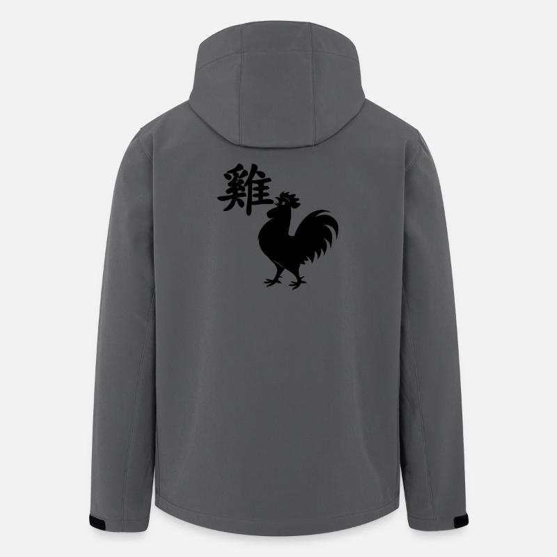 Chinese character rooster with rooster image - Men’s Recycled Softshell Jacket by Stanley/Stella - anthracite