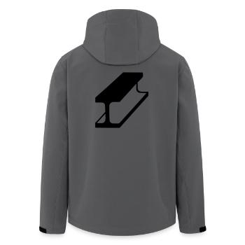 Steel beam emblem for steel construction company - Men’s Recycled Softshell Jacket by Stanley/Stella - anthracite - Back - AI Model Male 185 light (185cm)