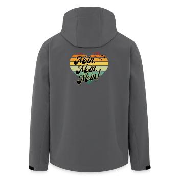 moin, Norddeutscher Gruss, hallo - Recycelte Männer Softshell-Jacke von Stanley/Stella - Anthrazit - Hinten - AI Model Male 185 light (185cm)