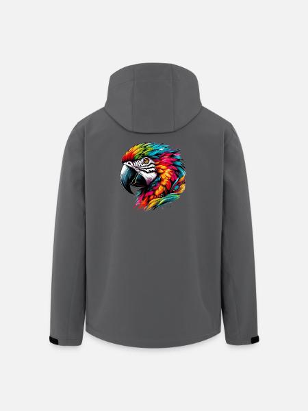 Papagei - Recycelte Männer Softshell-Jacke von Stanley/Stella - Anthrazit
