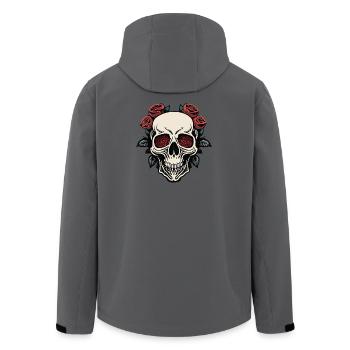 Stylish Skull with Roses and Navy - Men’s Recycled Softshell Jacket by Stanley/Stella - anthracite - Back - AI Model Male 185 light (185cm)