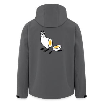 Huhn oder Ei - Recycelte Männer Softshell-Jacke von Stanley/Stella - Anthrazit - Hinten - AI Model Male 185 light (185cm)
