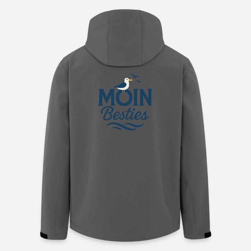 Moin Besties Salutation de la mer - Veste softshell homme en polyester recyclé Stanley/Stella - charbon