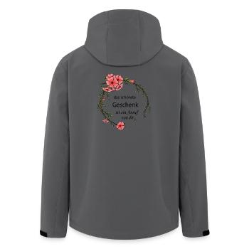 Hibiscus Flower Ring - Men’s Recycled Softshell Jacket by Stanley/Stella - anthracite - Back - AI Model Male 185 light (185cm)