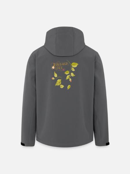 Vintage Love Rosenranken - Recycelte Männer Softshell-Jacke von Stanley/Stella - Anthrazit