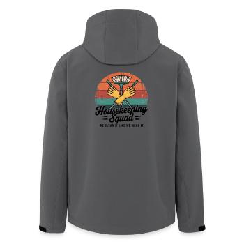 Funny Cleaning Design - Men’s Recycled Softshell Jacket by Stanley/Stella - anthracite - Back - AI Model Male 185 light (185cm)