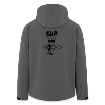 SUP Life Feels Lighter On A Board - Men’s Recycled Softshell Jacket by Stanley/Stella - anthracite - Back - AI Model Male 185 light (185cm)