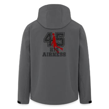 Basket-ball 45 Chemise masculine Streetwear rétro - Veste softshell homme en polyester recyclé Stanley/Stella - charbon - Dos - AI Model Male 185 light (185cm)