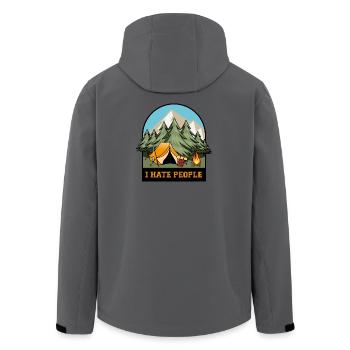 Ich hasse Menschen - Recycelte Männer Softshell-Jacke von Stanley/Stella - Anthrazit - Hinten - AI Model Male 185 light (185cm)