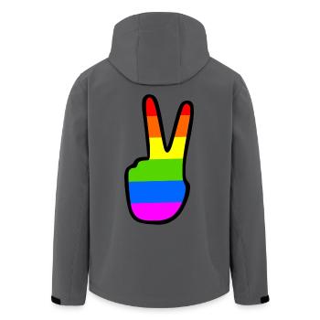 Lgbtq - Men’s Recycled Softshell Jacket by Stanley/Stella - anthracite - Back - AI Model Male 185 light (185cm)