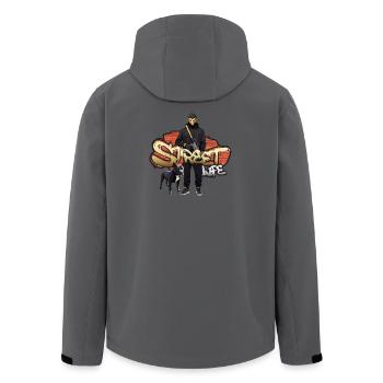 Vie de gangster dans la rue - Veste softshell homme en polyester recyclé Stanley/Stella - charbon - Dos - AI Model Male 185 light (185cm)