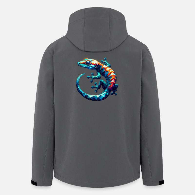 Polygonal gecko - Men’s Recycled Softshell Jacket by Stanley/Stella - anthracite