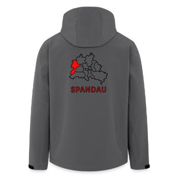 SPANDAU, Stadtteil von Berlin - Recycelte Männer Softshell-Jacke von Stanley/Stella - Anthrazit - Hinten - AI Model Male 185 light (185cm)