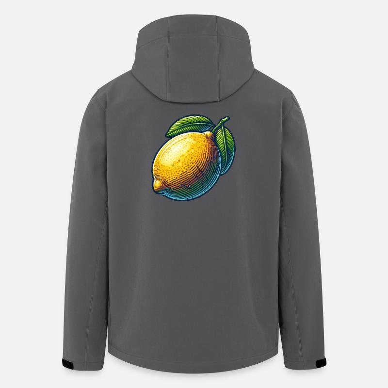 Citron éclatant et feuilles vertes - Veste softshell homme en polyester recyclé Stanley/Stella - charbon