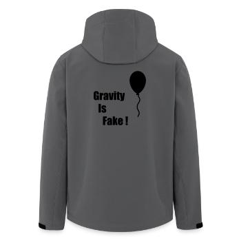 Gravity Is Fake - Recycelte Männer Softshell-Jacke von Stanley/Stella - Anthrazit - Hinten - AI Model Male 185 light (185cm)