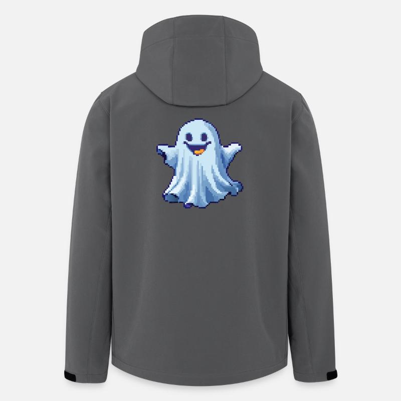 Pixel Ghost: Pixelated Friendly Spirit - Veste softshell homme en polyester recyclé Stanley/Stella - charbon