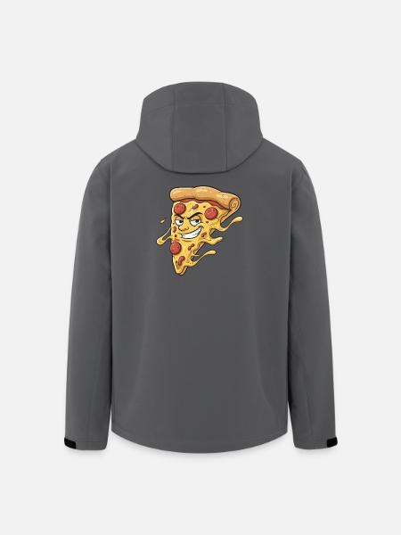Pizza-Slice mit frechem Grinsen - Recycelte Männer Softshell-Jacke von Stanley/Stella - Anthrazit