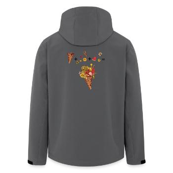  Eiswaffel mit buntem Obst - Recycelte Männer Softshell-Jacke von Stanley/Stella - Anthrazit - Hinten - AI Model Male 185 light (185cm)