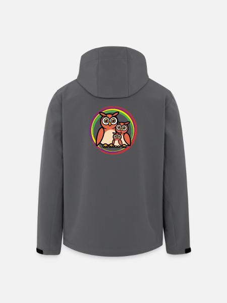 Owls Cartoon - Men’s Recycled Softshell Jacket by Stanley/Stella - anthracite