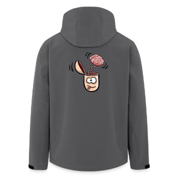 Kopf mit heraus quellendem Gehirn - Recycelte Männer Softshell-Jacke von Stanley/Stella - Anthrazit - Hinten - AI Model Male 185 light (185cm)