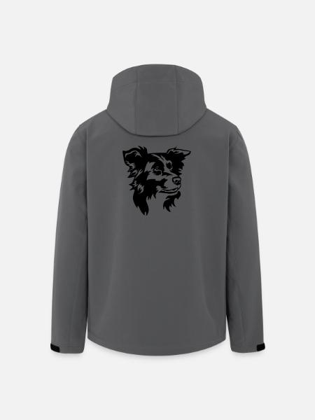 Border Collie Head - Men’s Recycled Softshell Jacket by Stanley/Stella - anthracite