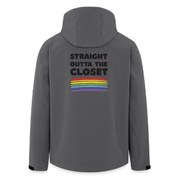 Pride Month - Straight Outta The Closet - Men’s Recycled Softshell Jacket by Stanley/Stella - anthracite - Back - AI Model Male 185 light (185cm)