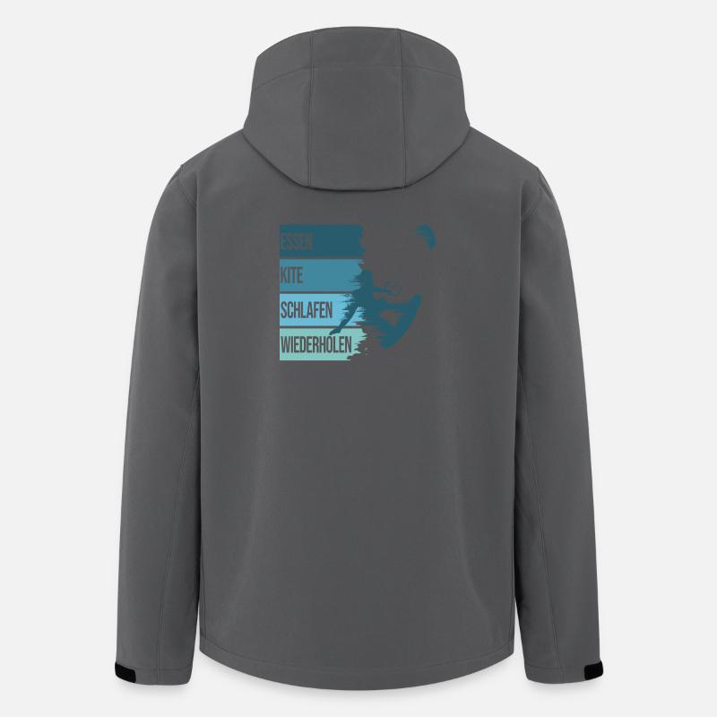 Essen, Kite, Schlafen, Wiederholen - Recycelte Männer Softshell-Jacke von Stanley/Stella - Anthrazit